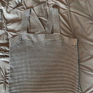 Loft/Ann Taylor Navy Stripped Tank Top